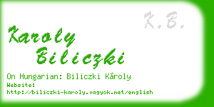 karoly biliczki business card