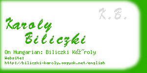 karoly biliczki business card